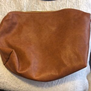 Large pleather cosmetic bag